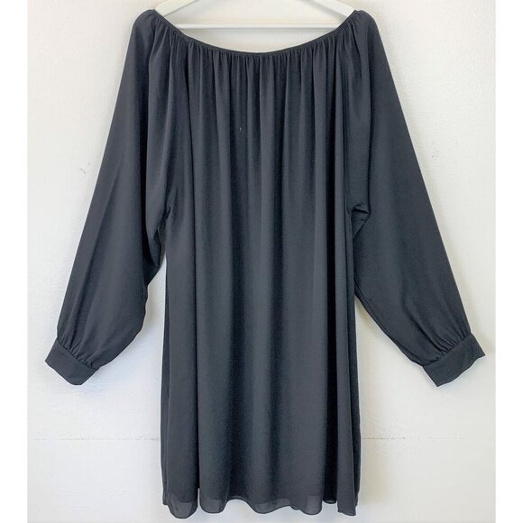 NWT ATM Crepe Georgette Off-the-shoulder Shift Dress - Picture 4 of 10